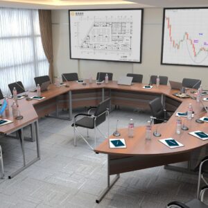 Stół konferencyjny zaokrąglony Twist D 20 414x414cm na 20 osób