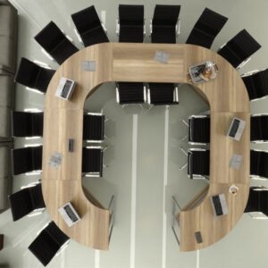 Stół konferencyjny zaokrąglony Twist E 20 414x414cm na 20 osób