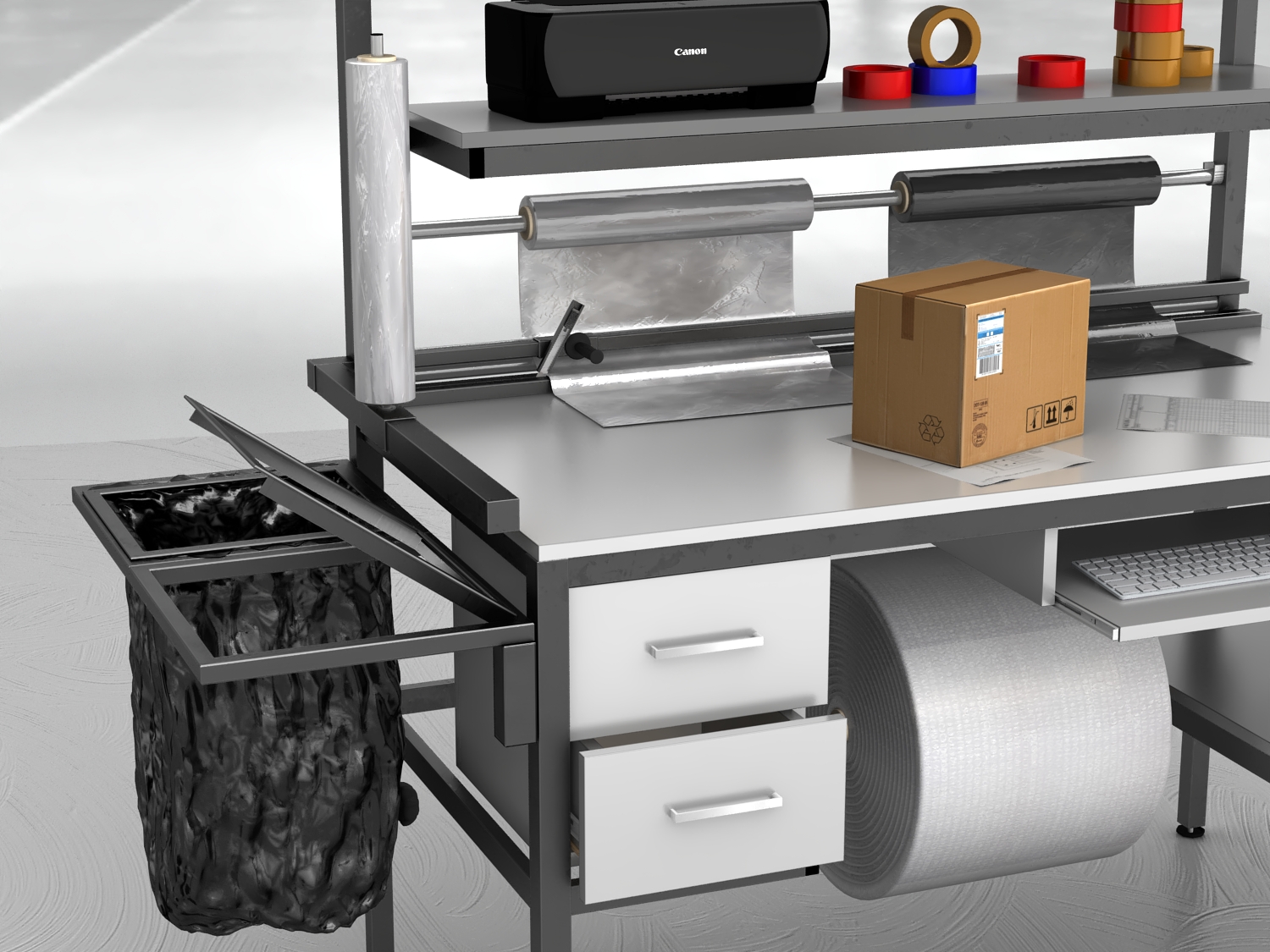 stół do pakowania paczek