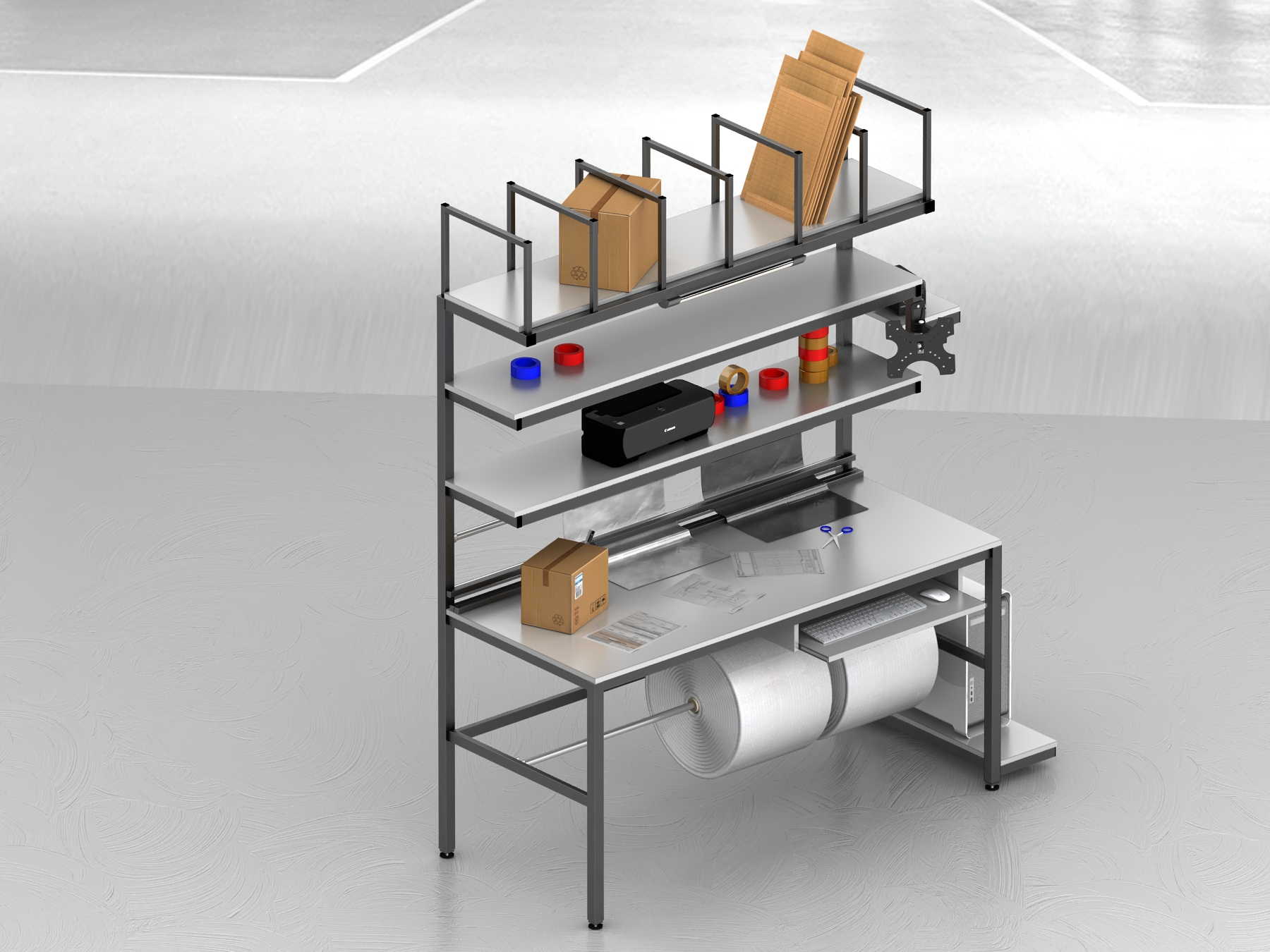 stół do pakowania paczek