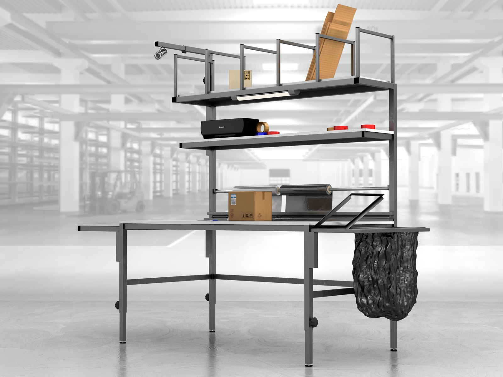 stół do pakowania paczek