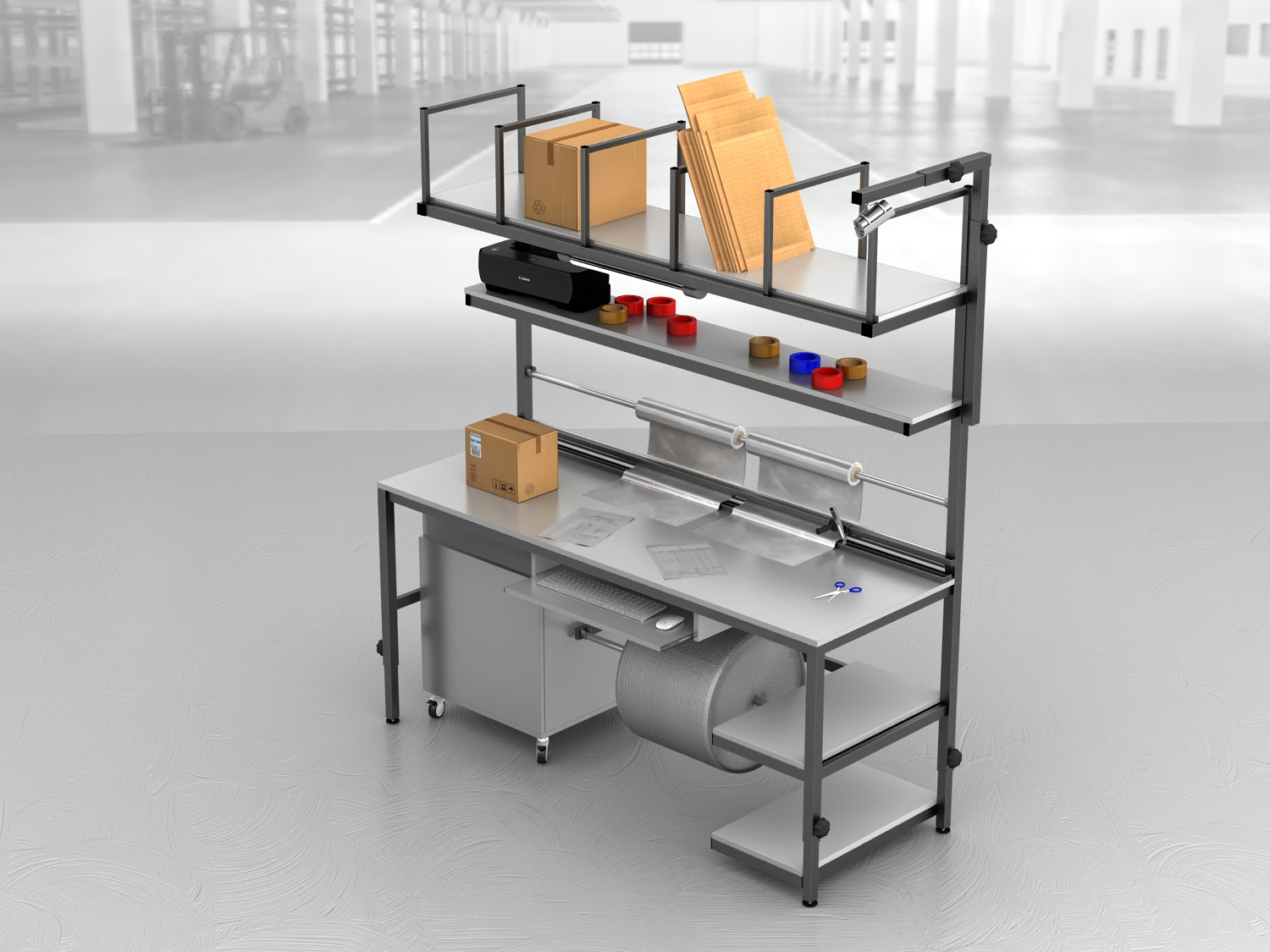 stół do pakowania paczek