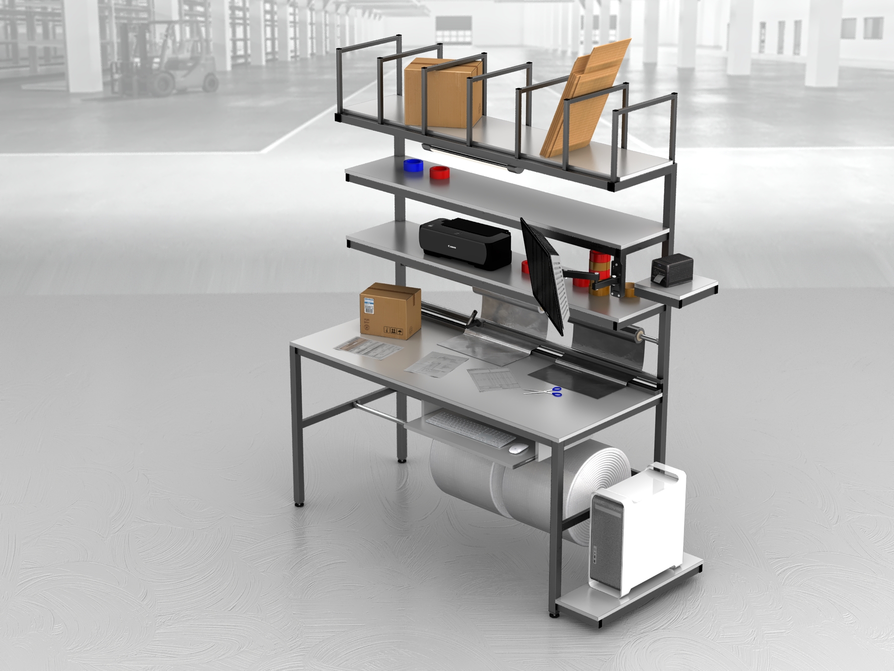 stół do pakowania paczek