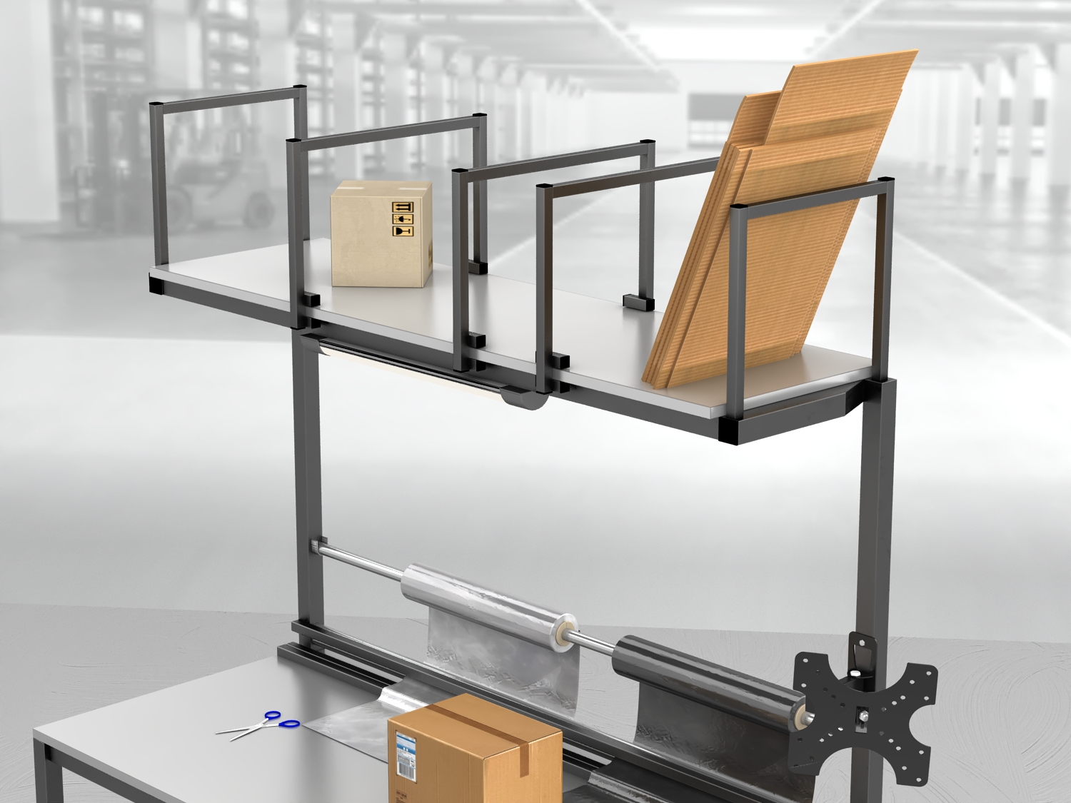 stół do pakowania paczek