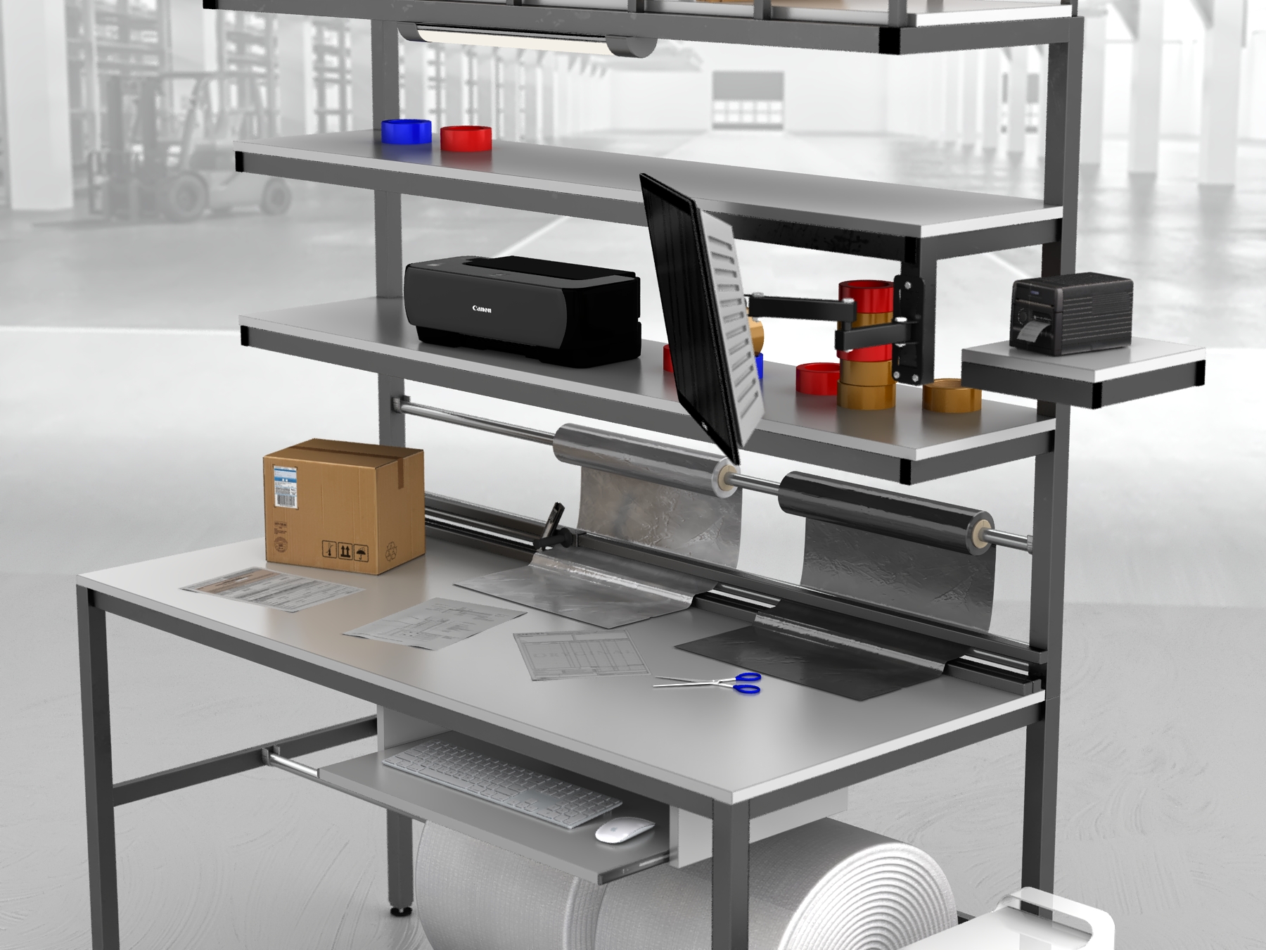 stół do pakowania paczek