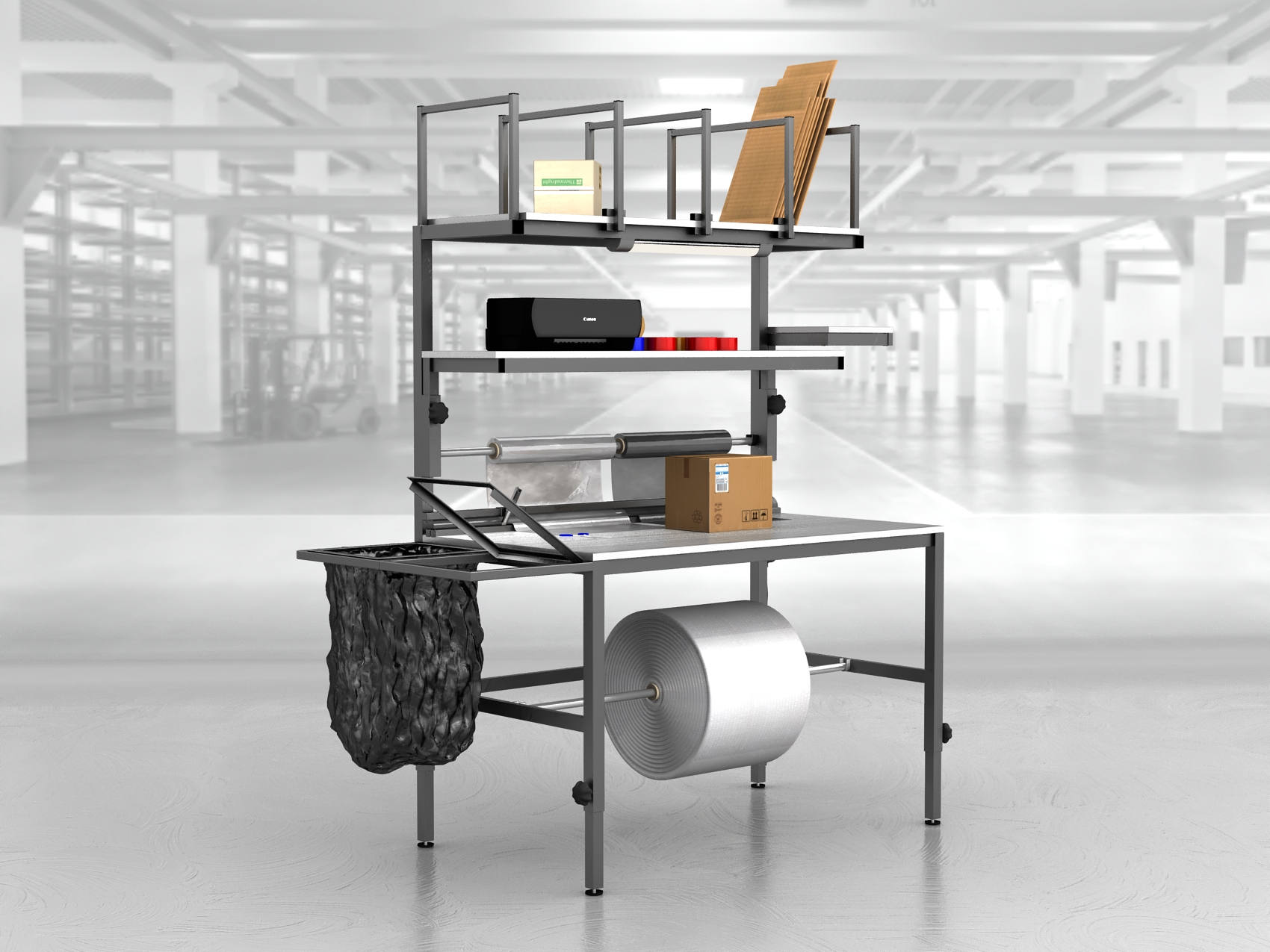 stół do pakowania paczek