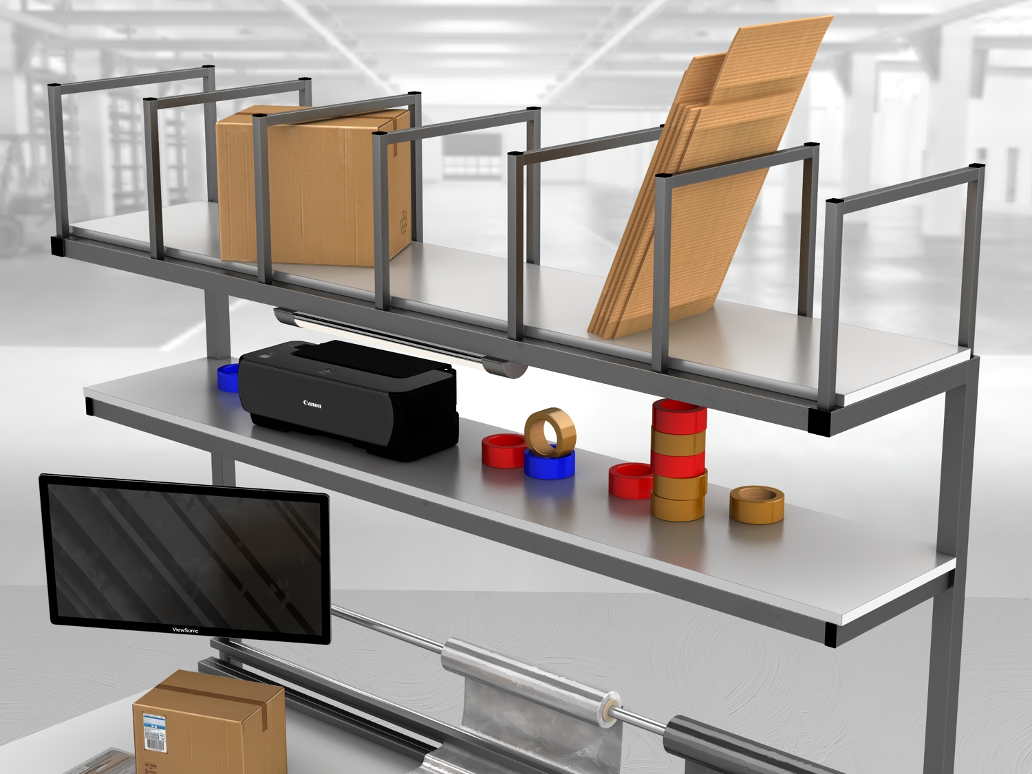 stół do pakowania paczek