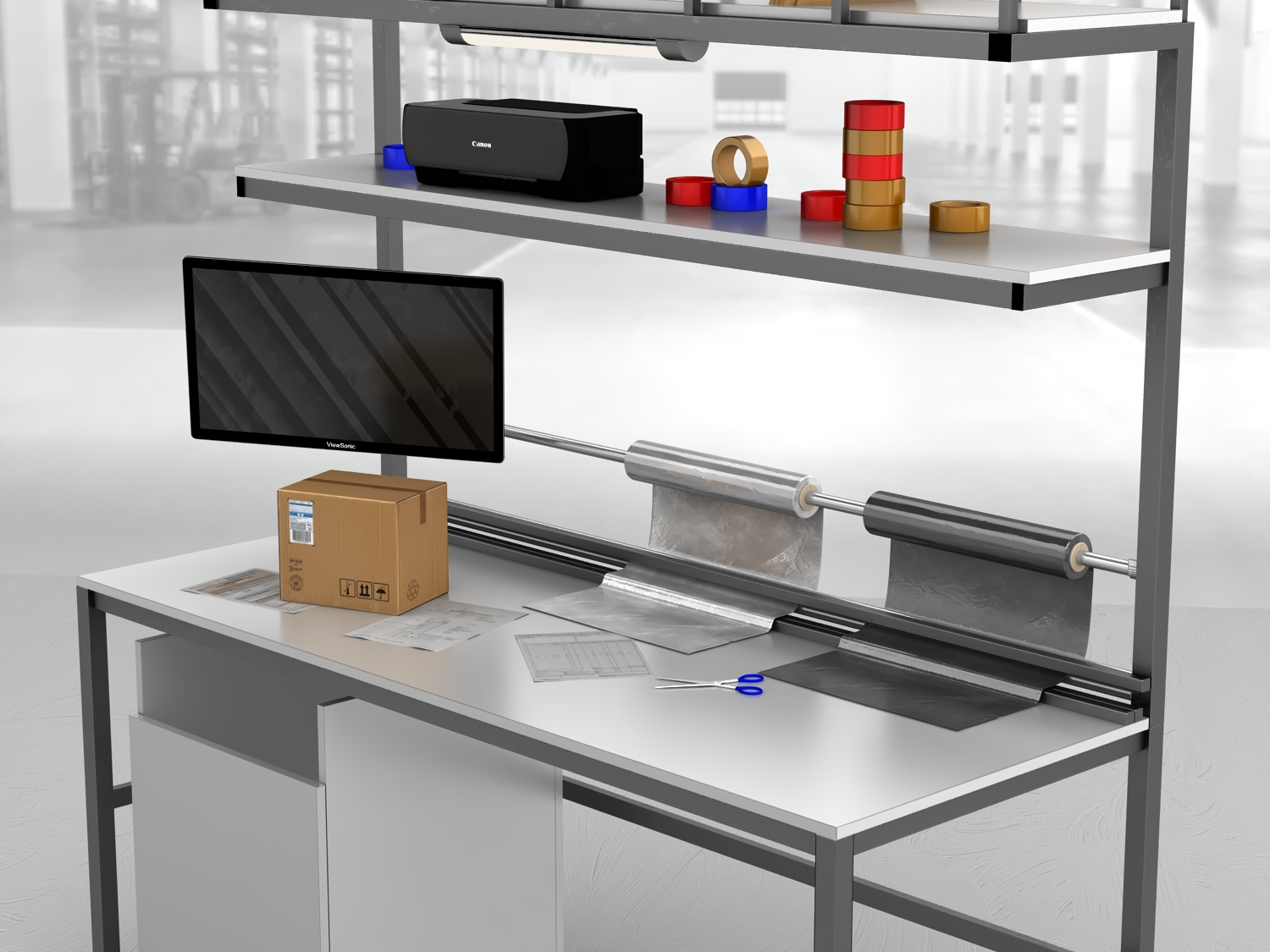 stół do pakowania paczek