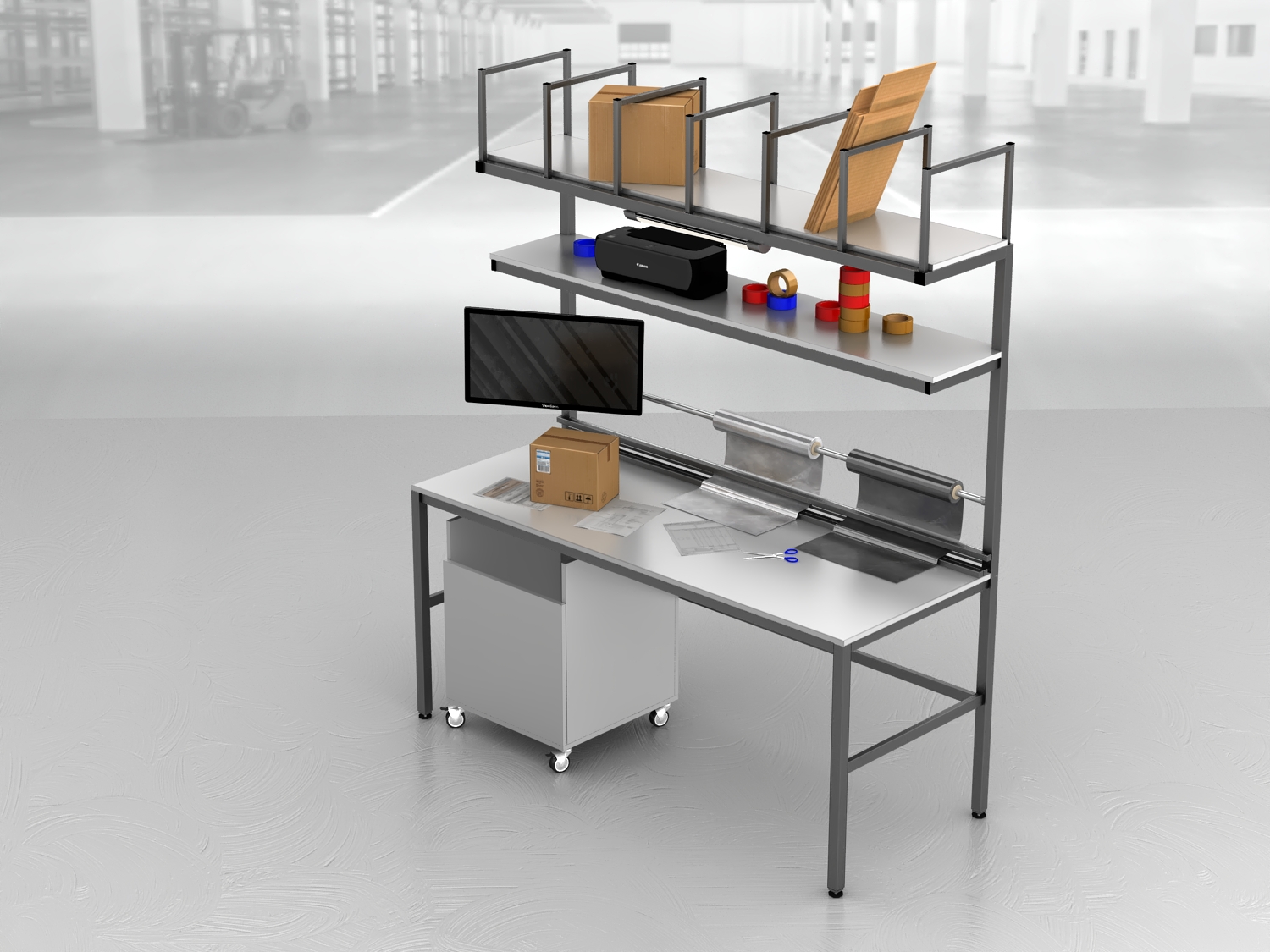 stół do pakowania paczek