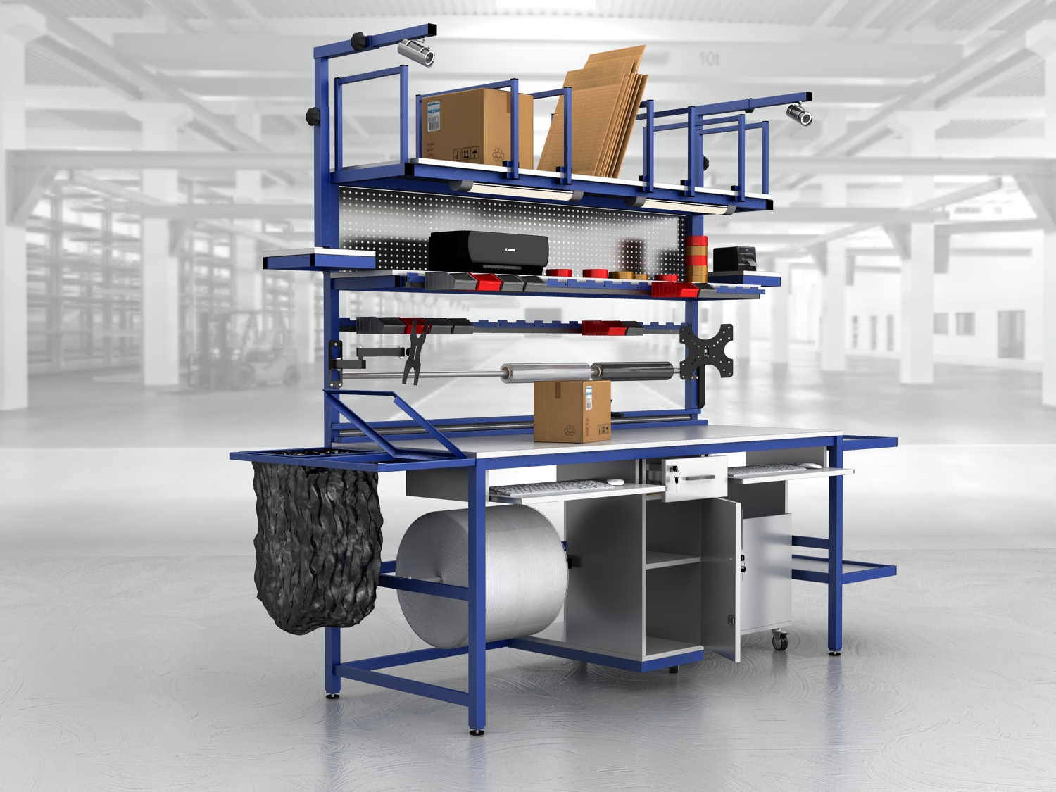 stół do pakowania paczek