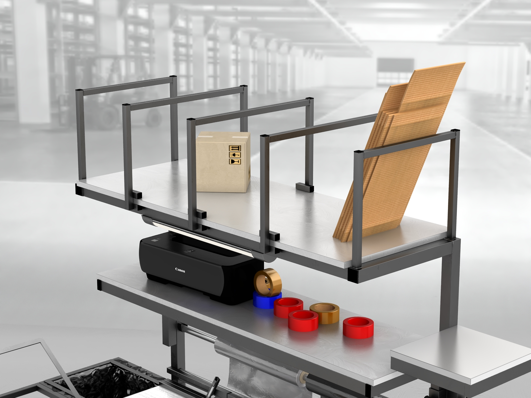 stół do pakowania paczek