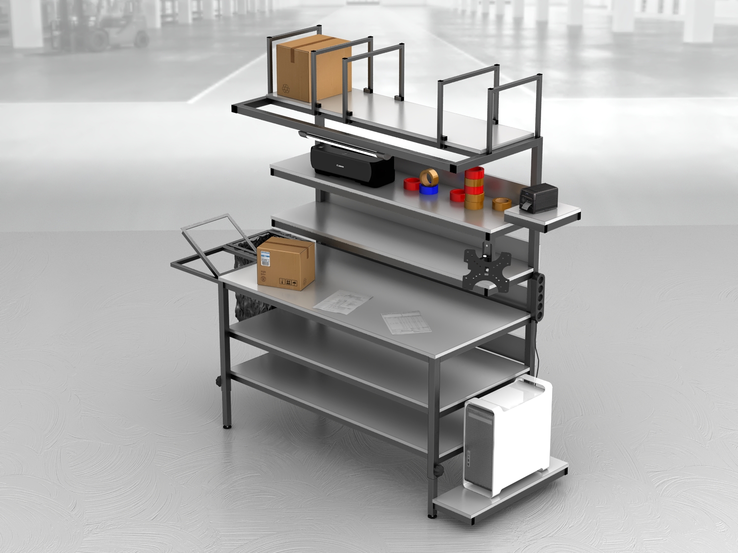 stół do pakowania paczek