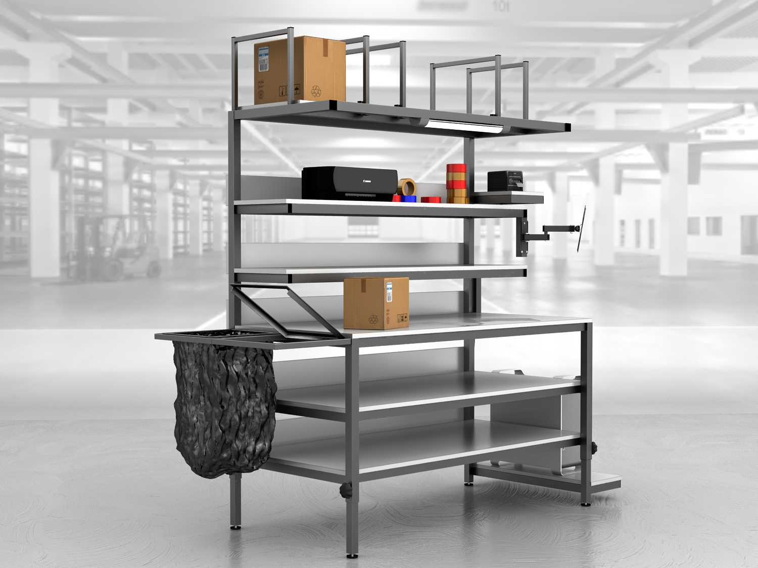 stół do pakowania paczek