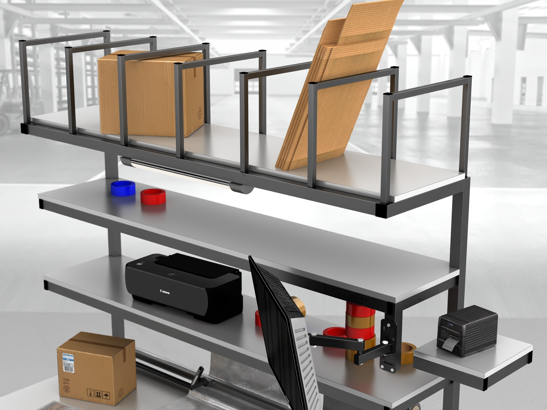 stół do pakowania paczek