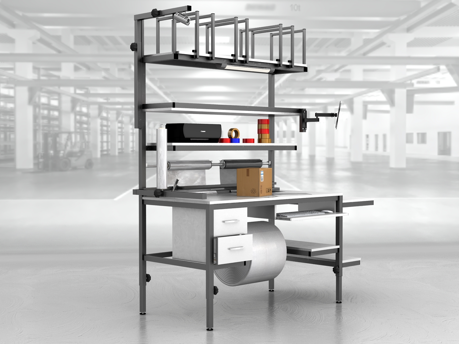 stół do pakowania paczek