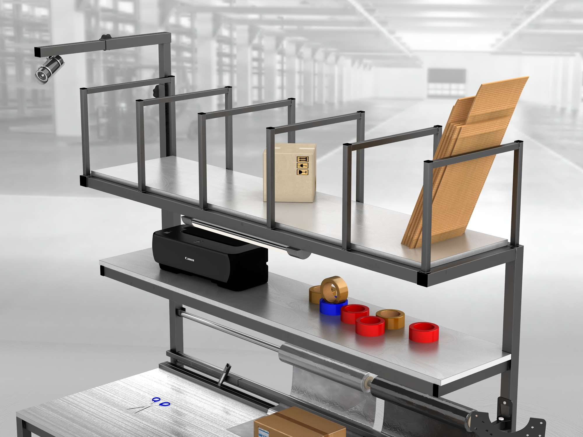 stół do pakowania paczek