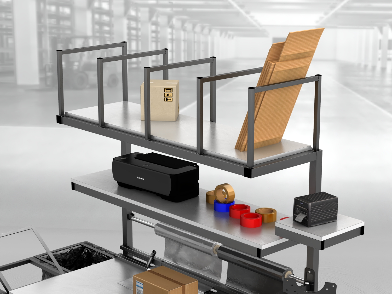 stół do pakowania paczek