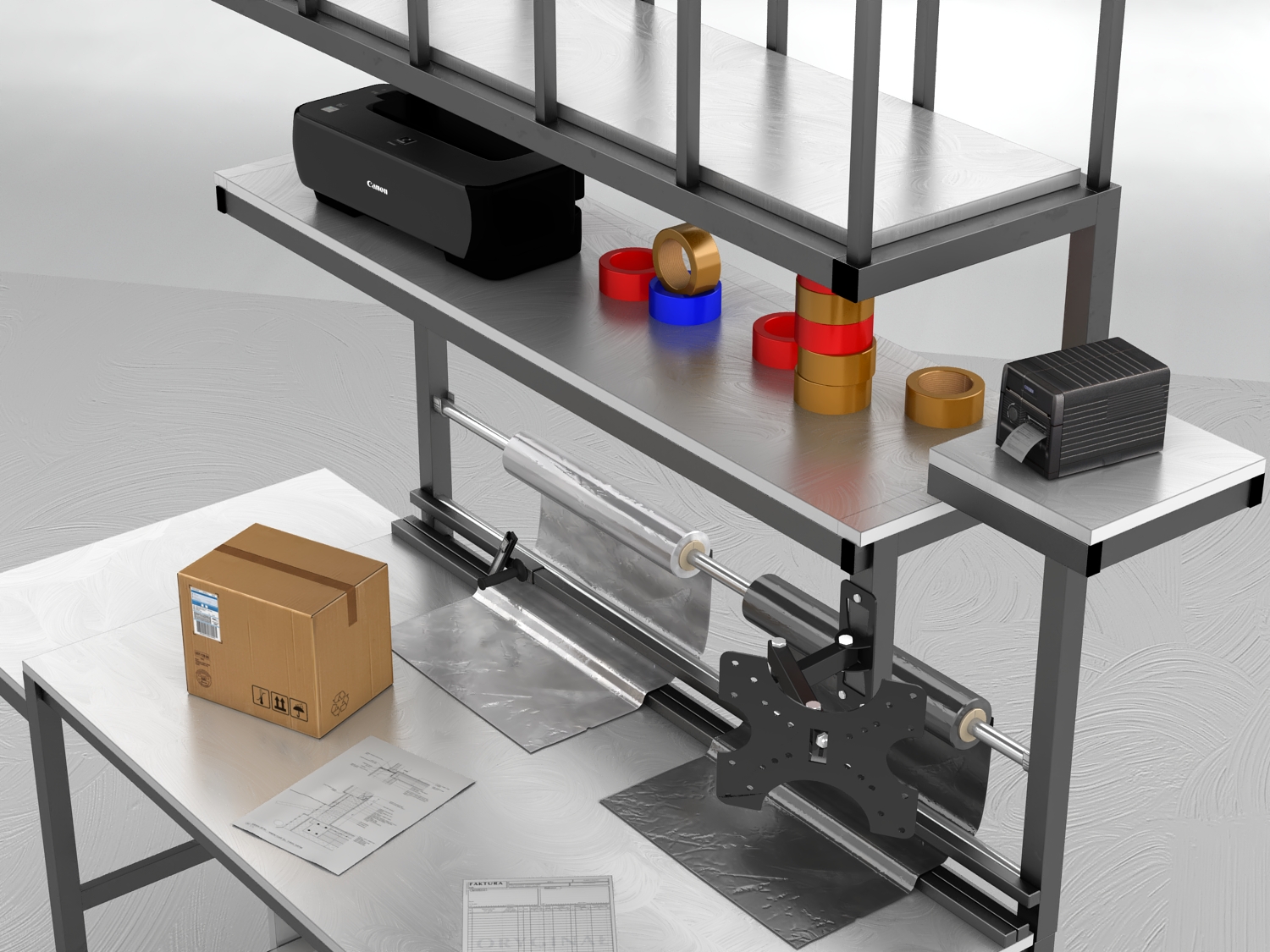 stół do pakowania paczek